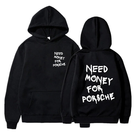 Black Need Money for Porsche Hoodie