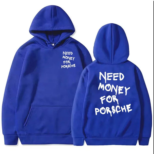 Shark Blue Need Money for Porsche Hoodie