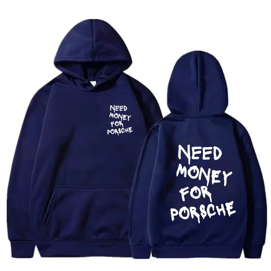 Navy Blue Need Money for Porsche Hoodie